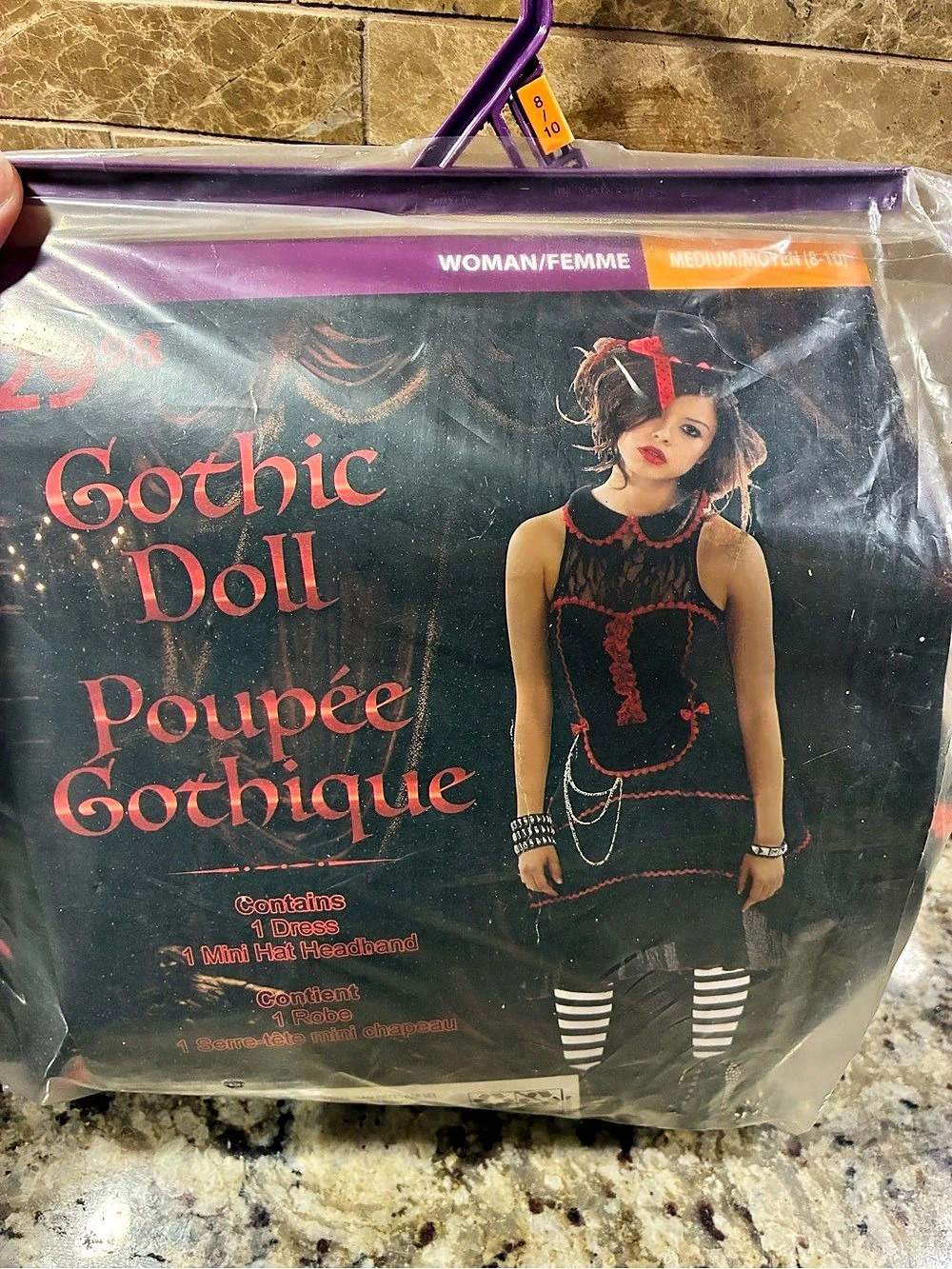 Gothic Doll costume Women's Black & Red Medium